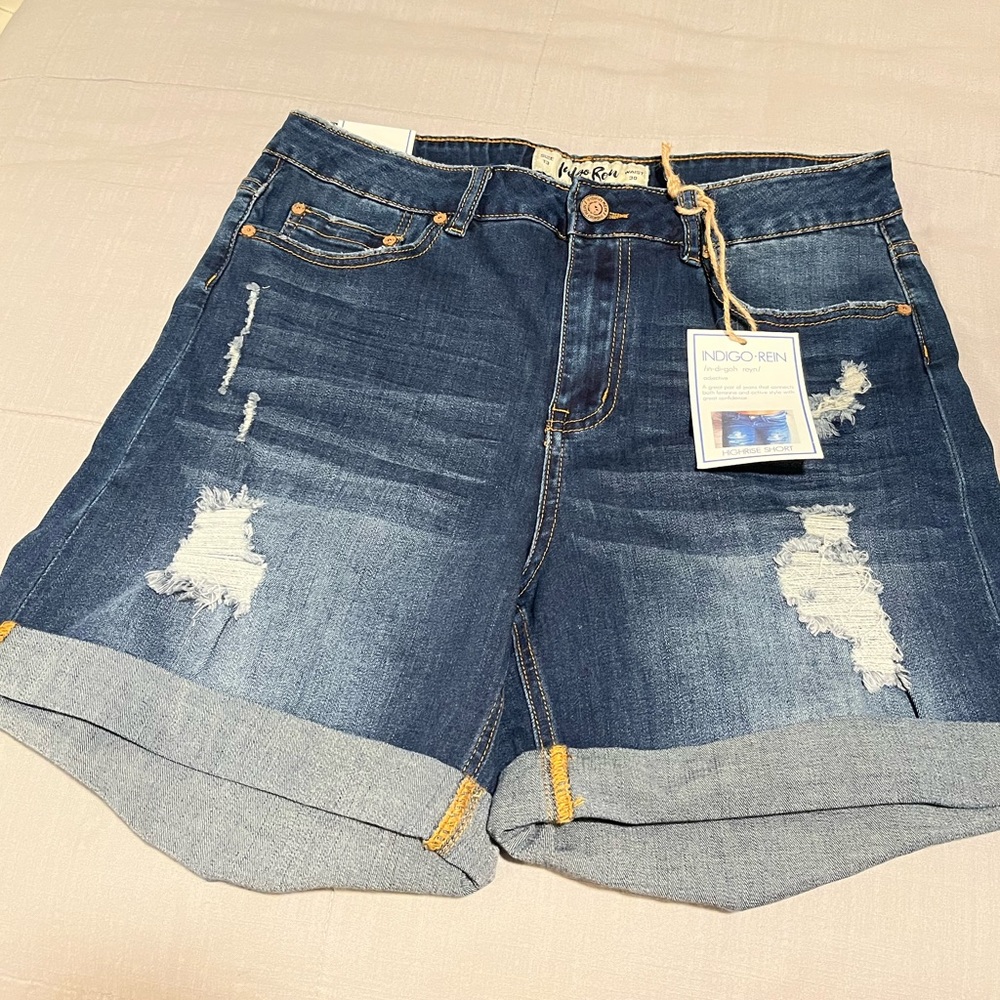 Indigo Rein Distressed Jean Shorts
